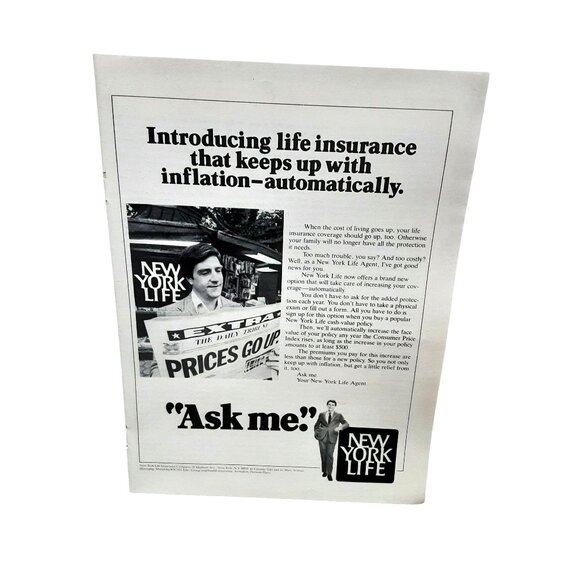 1981 New York Life Insurance Keeps Up With Inflation Print Ad Vintage - Picture 1 of 1
